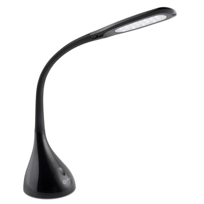 OttLite Creative Curves LED Desk Lamp, Black | Natural Daylight LEDs | 4 Brightness Settings | Adjustable Flexible Neck | 11.25 to 23.75 inches - color: Black