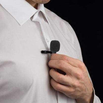 Homoyoyo Professional Portable Metal Condenser Mic Clip on Lavalier Microphone with 3.5mm Plug for Phone Video Recording Compatible with Tablets, for Interviews and Vlogging