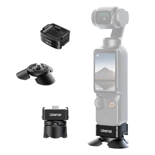 ULANZI Quick Release Mini Tripod Kit for DJI Osmo Pocket 3 4/Xtra Muse, Type-C Full-Function Port Charging Adapter Base for Pocket 3 4 Accessories with 1/4 Screw Hole for Tripods (PK-08 & PK-11) - color: PK-08+PK-11