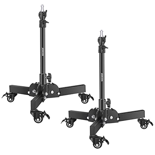 NEEWER Pack of 2 Heavy Duty Light Stands with Wheels, 2.4 Feet Max. Height, Foldable Tripod for Low Angle Shooting, Lighting Stand for Softbox, Monolight and Other Photography Equipment, ST72 - style: 2 Pack