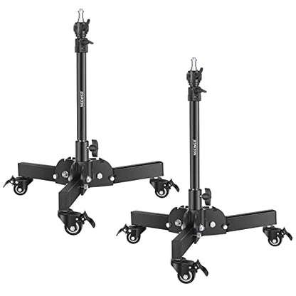 NEEWER Pack of 2 Heavy Duty Light Stands with Wheels, 2.4 Feet Max. Height, Foldable Tripod for Low Angle Shooting, Lighting Stand for Softbox, Monolight and Other Photography Equipment, ST72 - style: 2 Pack