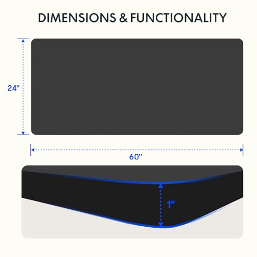 FLEXISPOT Whole Piece 60"x24" Desktop 1" Thickness Height Adjustable Desk Rectangular Tabletop Black Board (60INCH Black Top) - color: Black, size: 60x24"