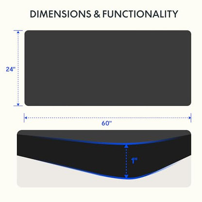 FLEXISPOT Whole Piece 60"x24" Desktop 1" Thickness Height Adjustable Desk Rectangular Tabletop Black Board (60INCH Black Top) - color: Black, size: 60x24"