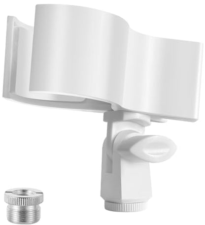 BILIONE Large Microphone Clip for Mics with Outer Diameter 1.26" to 2.3" | Adjustable Mic Holder, Premium ABS, Inside sponge to protect microphones, With 5/8" Male to 3/8" Female Screw Adapter - color: White, size: 1 Pack