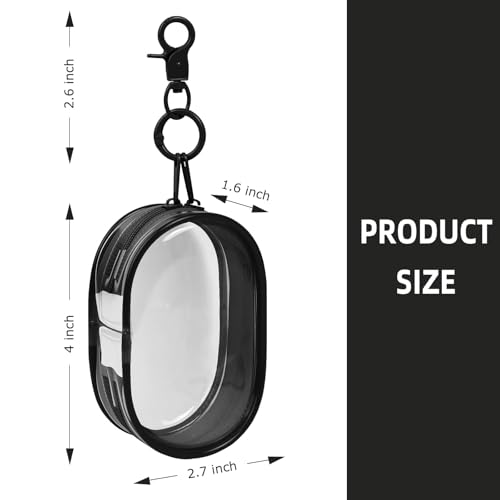 Linsaner 1|2|4 Pack Available Storage Bag for Organizing Data Cables, Earphone, Chargers, Keys, Change, Blind Box Doll Transparent Display Bag, Tech Pouch (Black, 1 Pack) - color: B2-Black