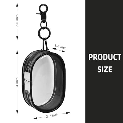 Linsaner 1|2|4 Pack Available Storage Bag for Organizing Data Cables, Earphone, Chargers, Keys, Change, Blind Box Doll Transparent Display Bag, Tech Pouch (Black, 1 Pack) - color: B2-Black