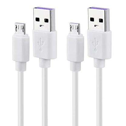 Smays USB to Micro USB Cable 3ft Charging Cord White 2-Pack