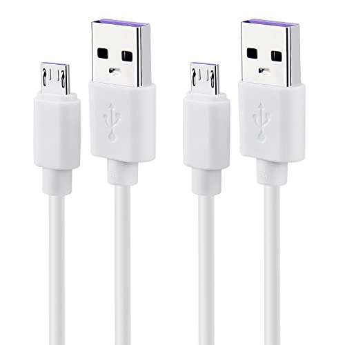 Smays USB to Micro USB Cable 3ft Charging Cord White 2-Pack