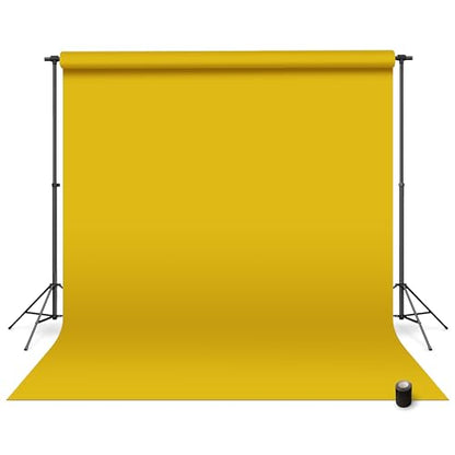 Denny Manufacturing - Seamless Paper Backdrop for Photography, Yellow Seamless Paper Roll - Lemon Yellow (86 in x 36 ft) Includes Free Roll Black Gaffer Tape (2 in x 13 ft) - color: Lemon Yellow, size: 86 in x 36 ft