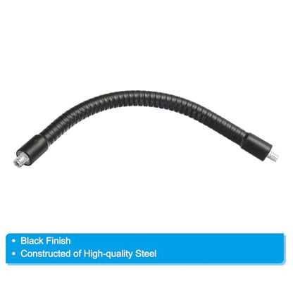 PATIKIL 8" Gooseneck, 2 Pcs 1/4"-20 Male to Male Thread Metal Universal Hose Flexible Arm Gooseneck Tube Extension Holder for Action Camera, Phone, Microphone, Black - size: 8"