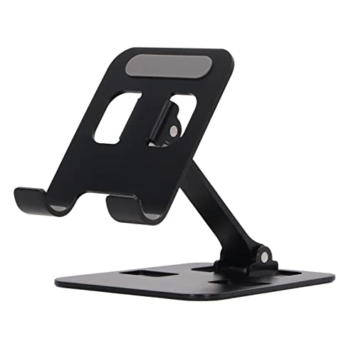 Desk Phone Stand Aluminum Alloy Adjustable Angle Phone Holder Nonslip Silicone Cradle for Smartphone Tablet E Reader Up to 12.9in Watch Video or Make Video Calls