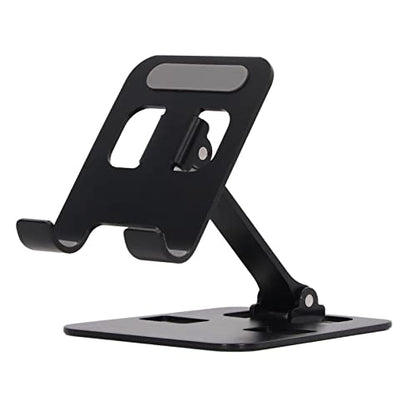 Desk Phone Stand Aluminum Alloy Adjustable Angle Phone Holder Nonslip Silicone Cradle for Smartphone Tablet E Reader Up to 12.9in Watch Video or Make Video Calls