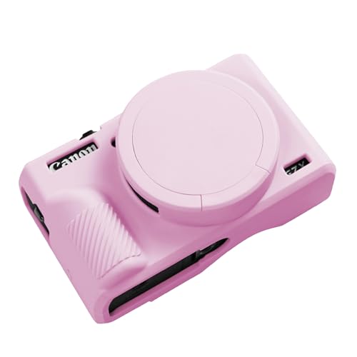 Easy Hood G7X Mark III Case, Protective Case for Canon Powershot G7X Mark III Digital Camera, Removable Lens Cover Silicone Sleeve Soft Camera Cover Rubber Protective Body Skin- Pink - color: Pink