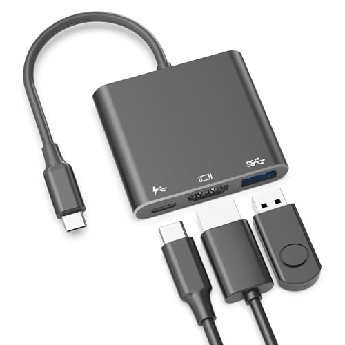 Battony USB C to HDTV Adapter with 4K@60Hz HDTV Output, Multi-AV Converter for for MacBook/Mac Pro Air iPad Pro and More Type-C Port Device - color: Black, size: 4 X 3 X 0.75in