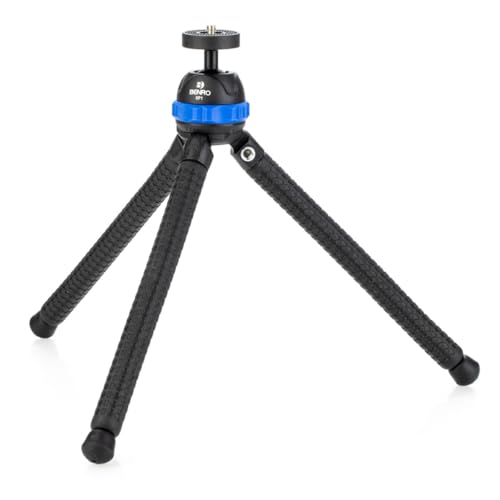Benro KoalaPod Flexible Bendable Tripod – Compact 3-Leg Mini Tripod with Ball Head, ¼″-20 Mount, Flexible Legs for Smartphones, Cameras & Live Streaming (KP1)