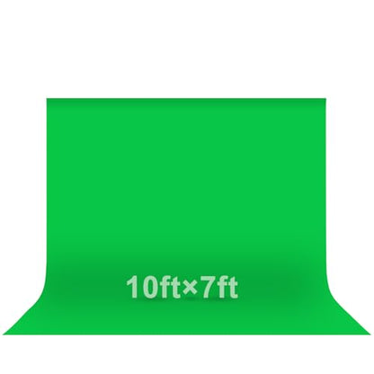 EMART Green Screen Photo Backdrop, 10x7 ft Photoshoot Backdrop Chroma Key Green Screen Polyester Cloth Fabric Curtain for Background Removal, Zoom Meeting, Photo Video Studio, Live Streaming - color: Green, size: 10 x 7 Ft