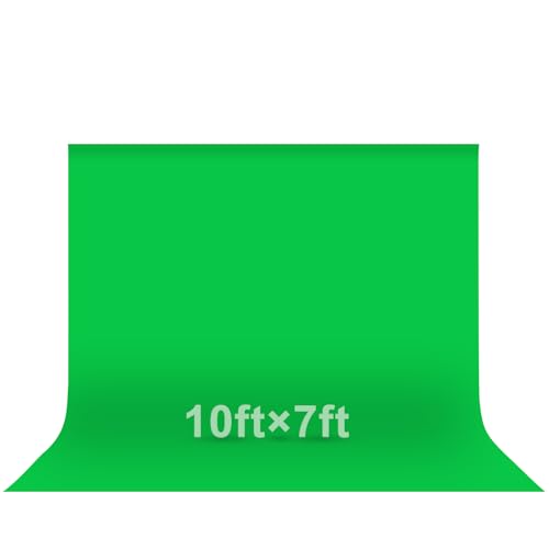 EMART Green Screen Photo Backdrop, 10x7 ft Photoshoot Backdrop Chroma Key Green Screen Polyester Cloth Fabric Curtain for Background Removal, Zoom Meeting, Photo Video Studio, Live Streaming - color: Green, size: 10 x 7 Ft