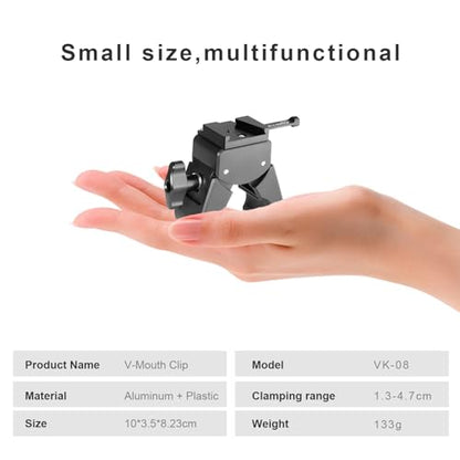 FOMITO VK-08 V-Mount FemaleSmall Crab Clamp (Plastic Version), Quick Release, Adjustable Jaw, Compatible with Most V-Mount Batteries - color: Black, size: VK-08
