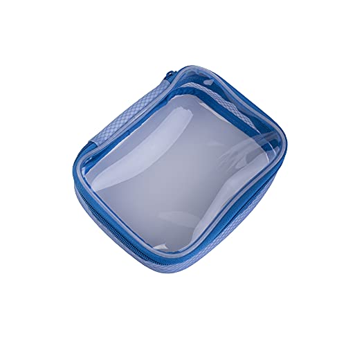 Filmsticks Set of 3 Transparent TPU Storage Cases, Blue, Small Medium Large, 170 x 50 x 135 mm to 250 x 50 x 160 mm, Clear Zip Organisers for Camera Gear, Cables, Tools and Accessories