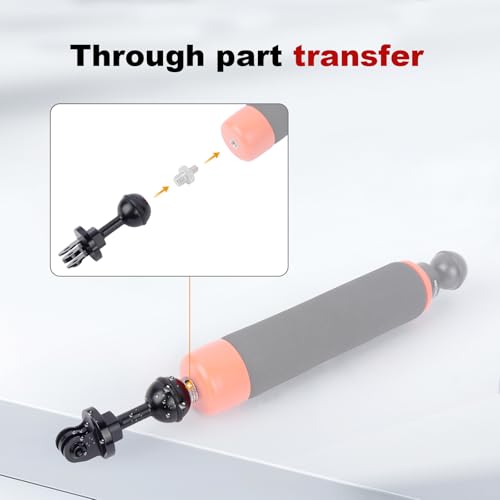 1-Inch Ball Head Camera Mount Adapter with Dual Screw Holes - Aluminum Alloy Universal Clamp for DSLR, GoPr0, Insta360 Underwater Photography Accessories 63155