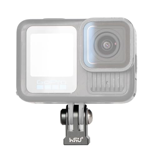 HSU Aluminum Alloy GoPro Tripod Mount Adapter for GoPro Hero 13/12/11/10/9/8/7/6, Mini 1/4-20 Metal Monopod Mount for AKASO Campark and Other Action Cameras (Black)