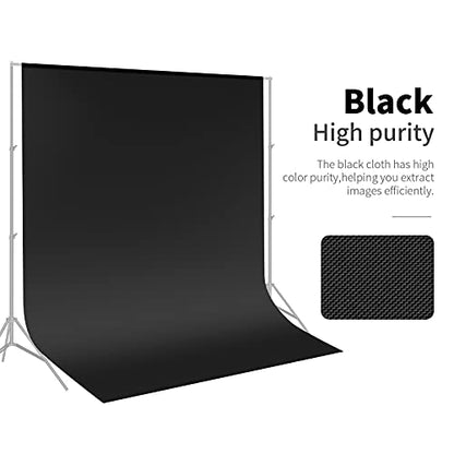 NEEWER 6x9 feet/1.8x2.8m Photo Studio 100% Pure Polyester Collapsible Backdrop Background for Photography, Video and Television (Backdrop Only) - Black - color: Black, size: 6 x 9 ft
