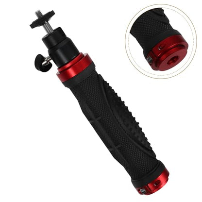 FRCOLOR Video Camera Handle Grip Stabilizer with 1/4" Screw Mount and LED Light for DSLR and Phone, Multifunctional Handheld Gimbal for Travel and Professional Filming, Black