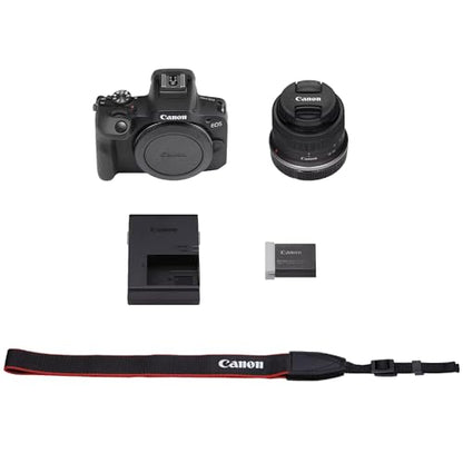 Canon EOS R100 Mirrorless Camera Body with RF-S 18-45mm F4.5-6.3 is STM Lens 6052C012 Bundle with Deco Gear Photography Bag + 2 x Battery + 2 x 64GB Memory Cards + Accessories Kit - color: Raven