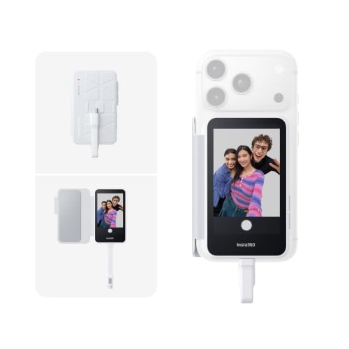 Insta360 Snap Selfie Screen - 4K Magnetic Selfie Monitor Screen for Selfie, Vlogging, Compaitble with iPhone 15/16/17 Pro, Touchscreen Control, Wired Instant Connection - size: Snap Selfie Screen