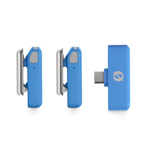 RØDE Wireless Micro - Compact Wireless Microphone, Two Mics with Charge Case for Smartphone Content Creation - USB-C, Blue - color: USB-C Blue