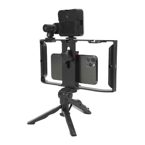 aqxreight Phone Live Streaming Kit with Fill Light Microphone Sound Cable Phone Handheld Tripod Video Rig Kit for Vlog No to a Functionalit Live Streaming KitPhone Video Rig