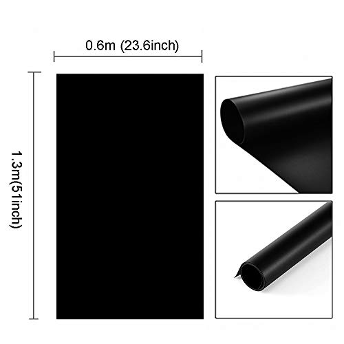 Meking Black PVC Photography Backdrop Matte & Reflective PVC Background 24x51inches (60x130cm) Dual Side Vinyl Photo Backdrop for Product Video Photography Studio - color: Black