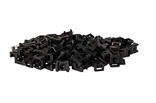 GTSE 8 Inch black Zip Ties, Saddle Mounts and Self Tapping Screws Set, 100 Pack Cable Ties, 50lb Strength, UV Resistant Strong Self-Locking Tie Wraps - color: Black, style: 0.2 " Wide / 0.14" Screw Hole Mounts and Zip Tie Set