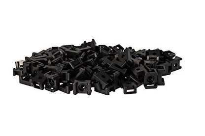 GTSE 8 Inch black Zip Ties, Saddle Mounts and Self Tapping Screws Set, 100 Pack Cable Ties, 50lb Strength, UV Resistant Strong Self-Locking Tie Wraps - color: Black, style: 0.2 " Wide / 0.14" Screw Hole Mounts and Zip Tie Set
