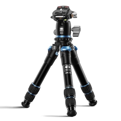 SIRUI Mini Tripod with 360° Panoramic Ball Head, Tabletop Travel Tripod for Camera, Quick Release System, Max Load 33lbs/15KG, Max Height 16.7”, AM-203+KS-5 (AM-203+KS-5) - size: AM-203+KS-5