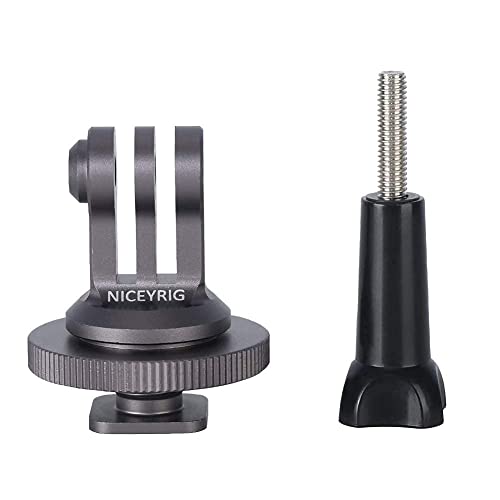 NICEYRIG Hot Shoe Mount Adapter for GoPro Hero 10/9/8/7/6/5, DJI Osmo Action, AKASO Brave 8/7/6 Applicable for Tripod Selfie Stick Monopod and DSLR Camera - 434 - color: Universal