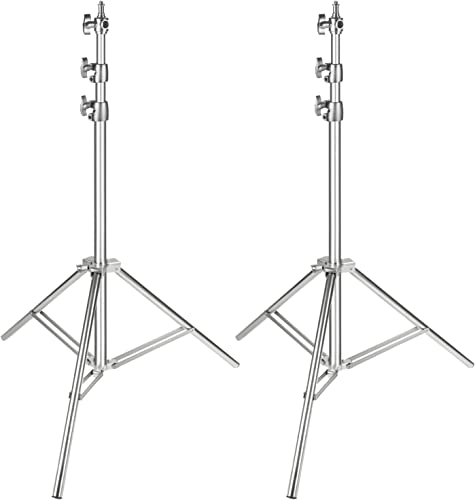 NEEWER 2PCS Light Stand Kit, 79"/200cm Stainless Steel Heavy Duty Tripod Stand with 1/4" to 3/8" Adapter for Studio Softbox, Monolight, Reflector - style: 200cm/2-Pack