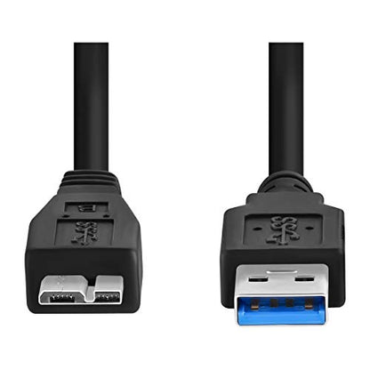 20ft USB Type A 3.0 to Micro-B SuperSpeed Compatible with Samsung Galaxy, Toshiba Canvio, Seagate FreeAgent and WD External Hard Drives and Canon, Fujifilm, Nikon Cameras for Tethering