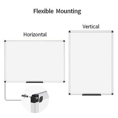 VIZ-PRO Magnetic Dry Erase Board, 48 X 24 Inches, Silver Aluminium Frame - size: 48"W x 24"H