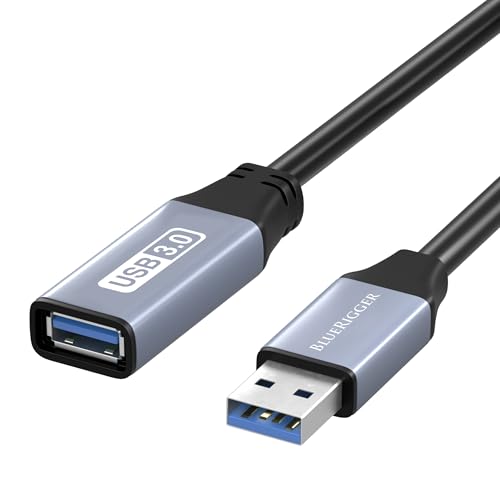 BlueRigger USB 3.0 Extension Cable 3FT (5 Gbps USB Extender Cord) - Short USB Extension Cable for Webcam, VR Headset, Printer, Hard Drive, Keyboard, Mouse - color: Grey USB 3.0, size: 3FT
