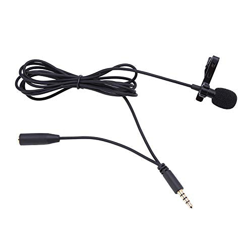 Lavalier Microphones, Wired Clip-on Lapel Headset High Sensitivity Low Noise Clear Voice Wide Dynamic Range Hands Headset Microphone Mic with 3.5mm Jack