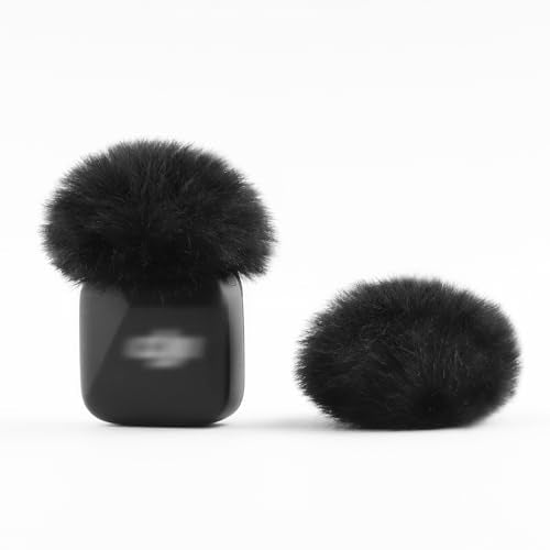 LEFXMOPHY Windscreen for DJI MIC MINI Wireless Microphone 2024 Latest Version Furry Wind Muff Deadcat Cover, 2-Pack Black - color: 2pc Black, size: 2-pack