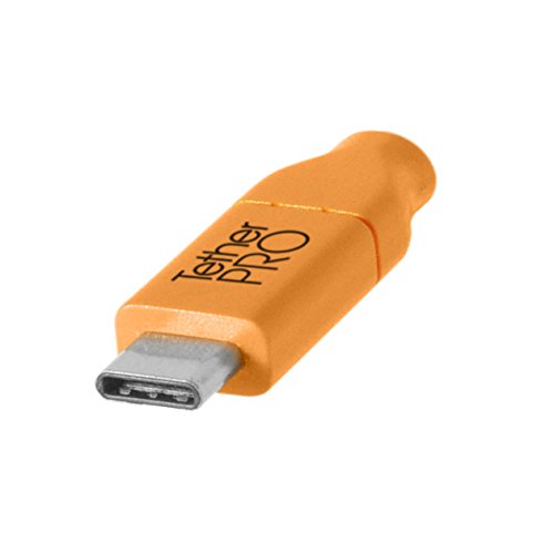 TetherPro USB-C to 2.0 Mini-B 5-Pin, 5Gbps Gen 1, 15' (4.6m), High-Visibility Orange