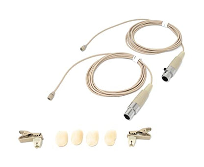 Pair of Lavalier Lapel Mics w/ 4 pin Mini XLR TA4F for Shure Wireless | 4 Pin Mini XLR TA4F Connector
