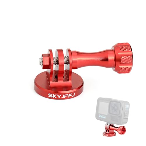 Aluminum-Tripod Adapter Attachment- Bolt -Adapter for Monopod Mount with Aluminum CNC Thumbscrew Compatible Gopro Hero 13 12 11 10 9 8 DJI Osmo Insta360 AKASO and Other Action Camera（RED） - color: RED
