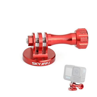 Aluminum-Tripod Adapter Attachment- Bolt -Adapter for Monopod Mount with Aluminum CNC Thumbscrew Compatible Gopro Hero 13 12 11 10 9 8 DJI Osmo Insta360 AKASO and Other Action Camera（RED） - color: RED