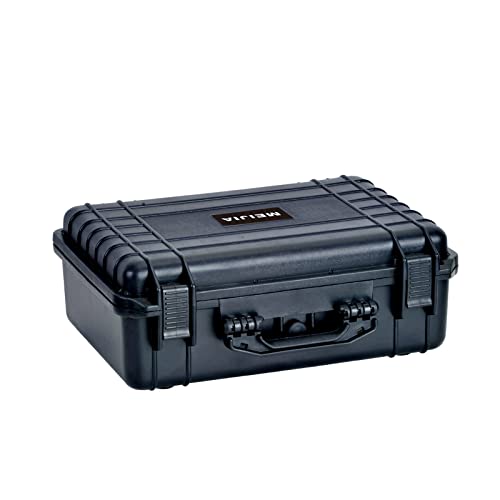 MEIJIA All Weather Portable IP67 Waterproof Protective Case, Hard Camera Case with customizable foam, Perfectly Protection of Camera, Drones,Pistols,Lens,Equipments,Black,18.5 x14.06x6.93inches - color: Black