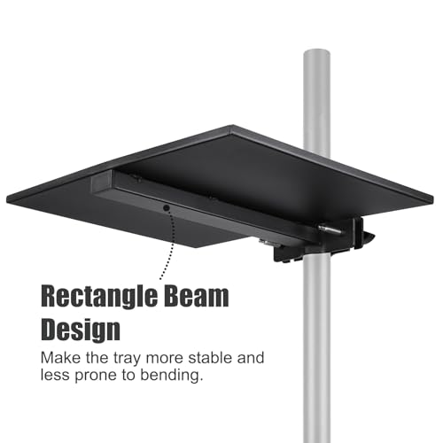 Microphone Tray 11.8 x 11.8 in | Heavy-Duty Steel Shelf, Adjustable Clamp, 12 lbs Capacity, Recording Studio, Podcast, Live Stream - size: 11.8" X 11.8"