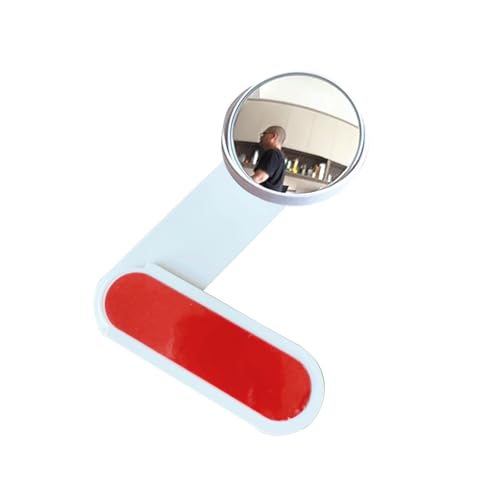 Premium Adjustable Computer Monitor Rear View Mirror，Desk Blindspot Office Cubicle to See Behind You，Stick-on Convex Mirror with Bracket for Personal Safety or Privacy Decor Accessories ( White ) - color: White