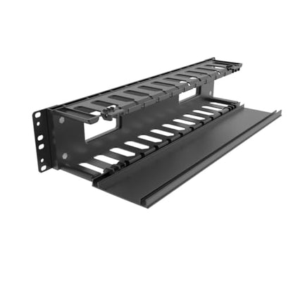 2 Pack of 2U Plastic Cable Management Organizer 12 Slots Horizontal 19" Rack Mount Cable Manager Disassembled